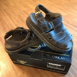 Dr Martens gaucho crazy horse interlock sandals.